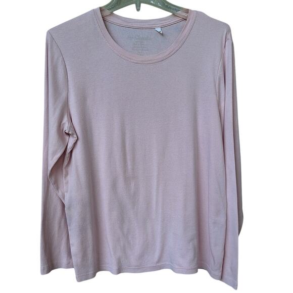 Chico's Tops - Chico's 100% Cotton Long Sleeves Basic T shirt Top Pink Size 2 = L Minimalist